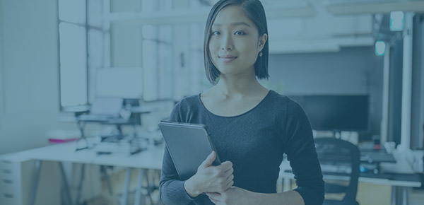 Young woman in work environment