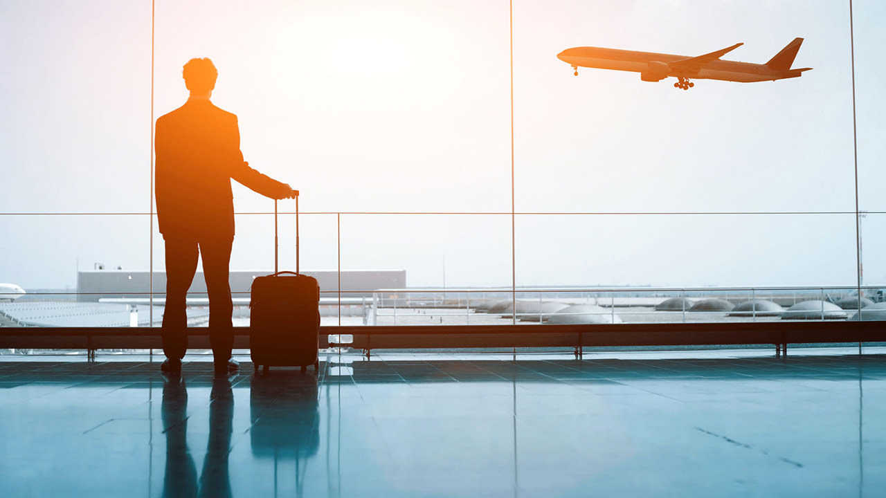 Individual standing in airport