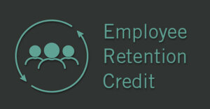 people icon with the words "employee retention credit" next to it