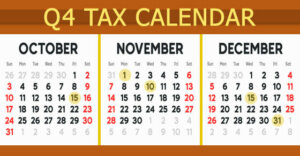 October, November, December 2021 small business tax due dates