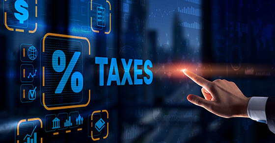 Concept of taxes paid by individuals and corporations such as VAT, income tax and property tax. Background for your business.