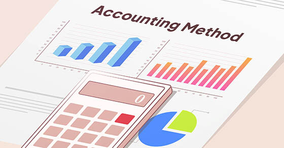 Accounting Metric graphic with charts and a calculator