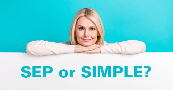 Photo of satisfied grandmother blonde hair woman folded hands over huge poster promo ad shopping discount isolated on aquamarine color background