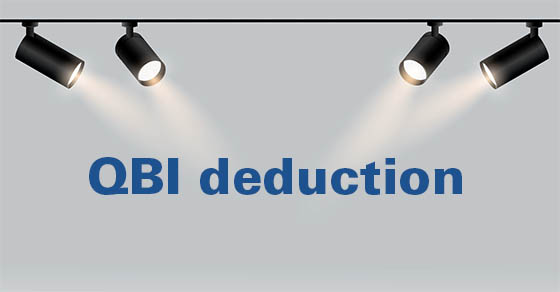 Graphic of lights on the text "QBI deductions"